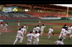 Michigan baseball celebrates.